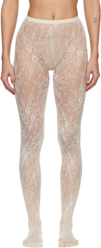 Photo: Swedish Stockings Off-White Rosa Lace Tights
