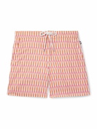 Richard James - Straight-Leg Mid-Length Striped Recycled Swim Shorts - Pink