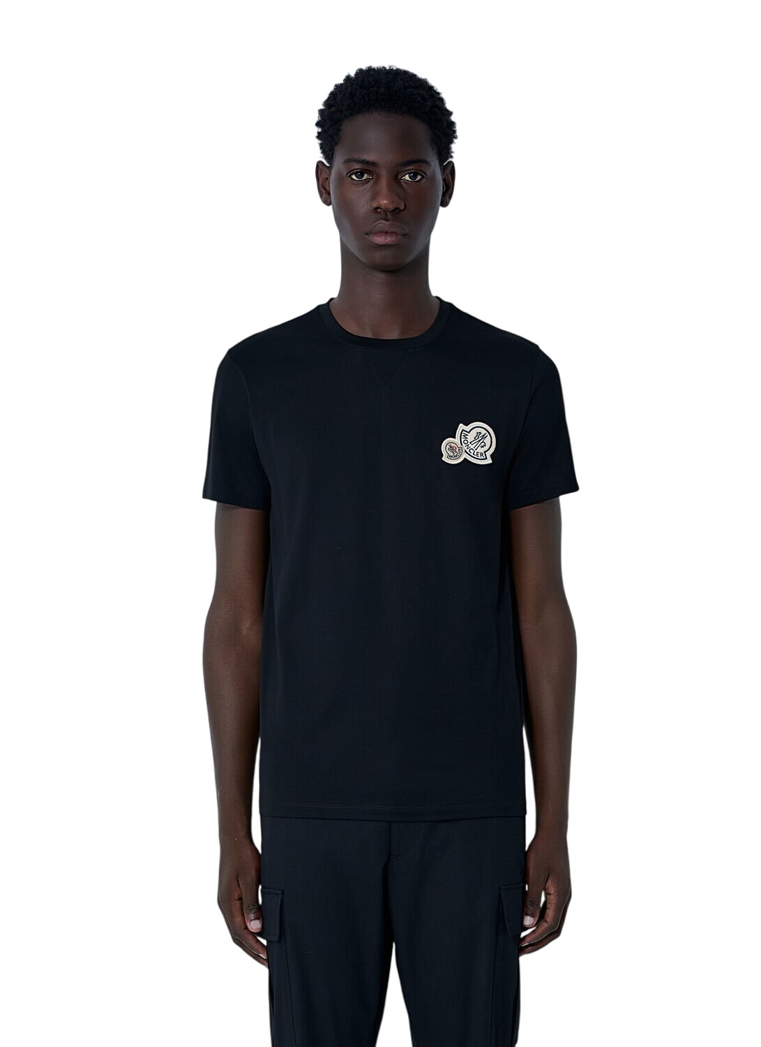 adidas MONCLER パネルデザイン Tシャツ Moncler x adidas Originals Panel T-Shirt in Black/Ecru Moncler