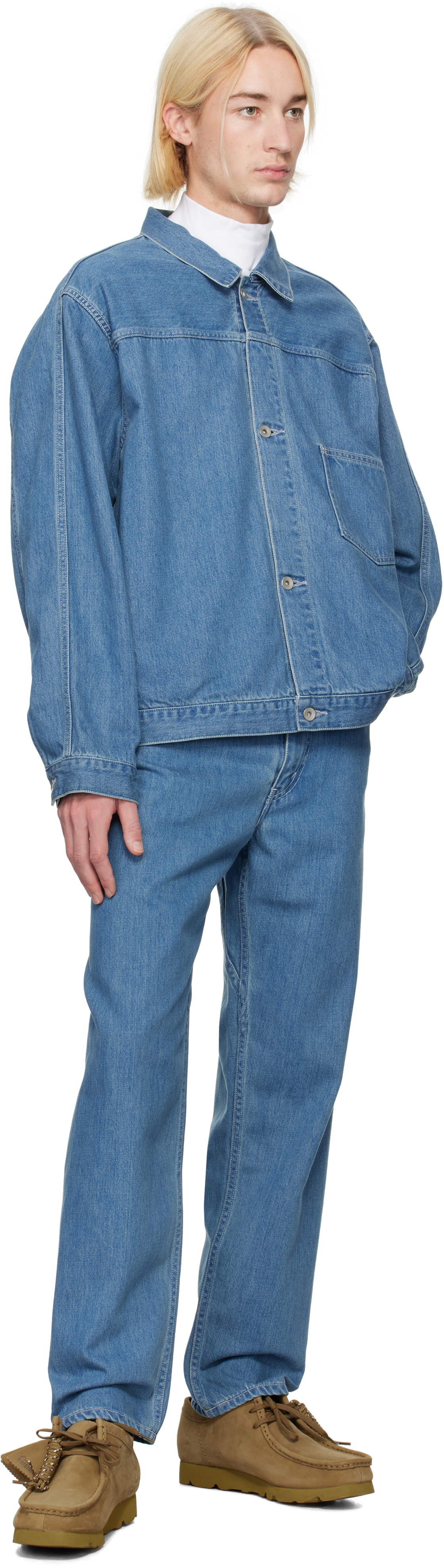 nanamica Blue Short Denim Jacket Nanamica