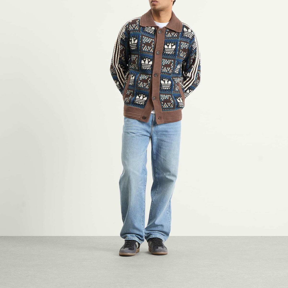 Adidas Men's x CLOT Crafted Crochet Cardigan in Cream White