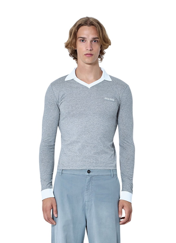 Photo: Miu Miu Collared Long Sleeve Knit Sweater