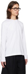 Comme des Garçons Shirt White Crewneck Long Sleeve T-Shirt