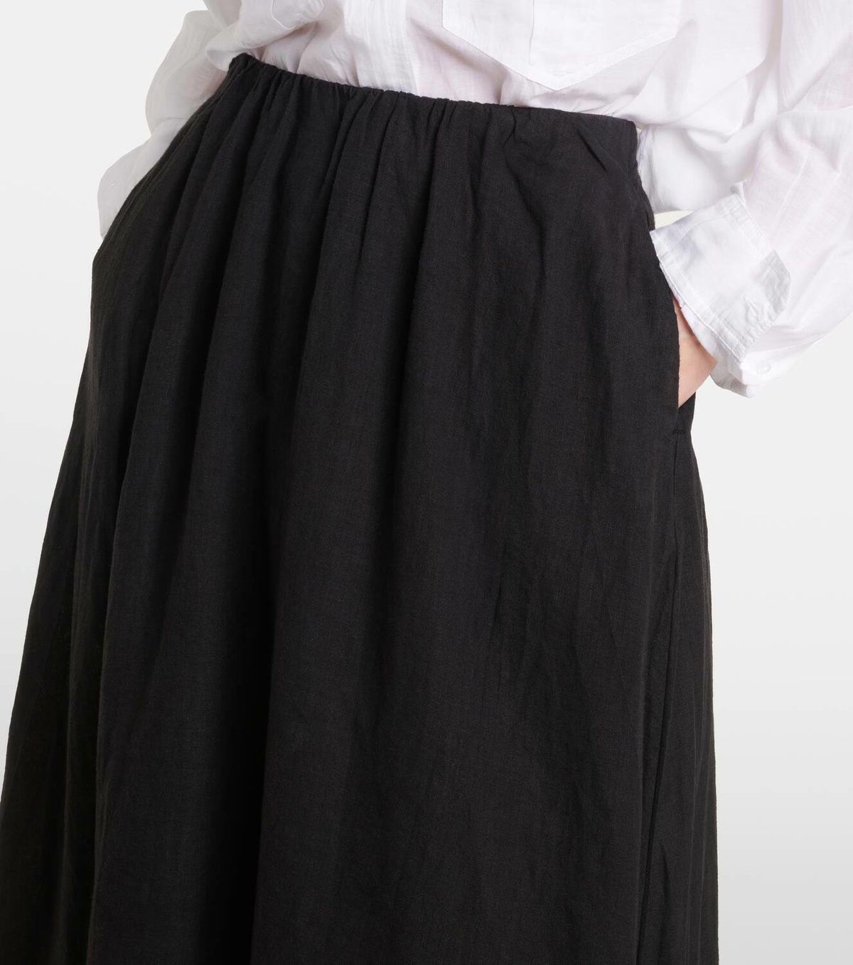Velvet Rachelle linen midi skirt