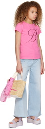 Miss Blumarine Kids Blue Printed Jeans