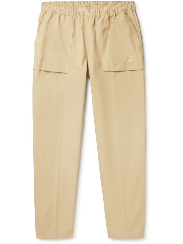 Photo: NIKE - NSW Tapered Cotton-Blend Twill Trousers - Neutrals