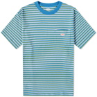 Danton Men's Stripe Pocket T-Shirt in Navy/Green