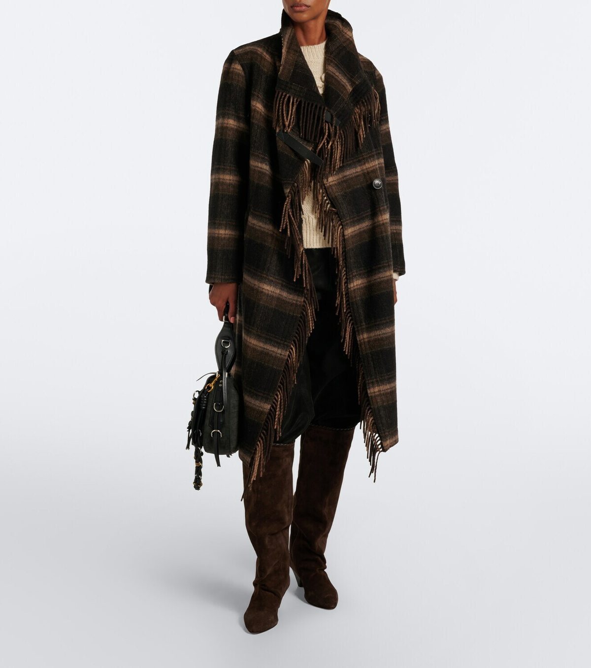 Marant Etoile Gihan plaid wool-blend coat