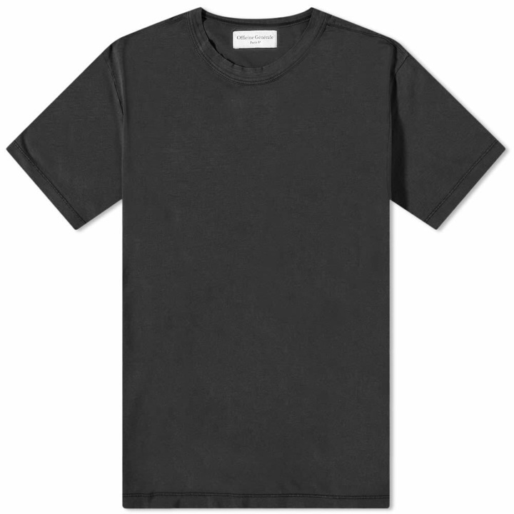Photo: Officine Generale Men's Pigment Dyed T-Shirt in Black