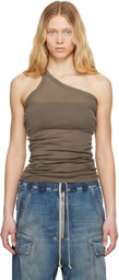 Rick Owens DRKSHDW Gray Hollywood One Shoulder Tank Top