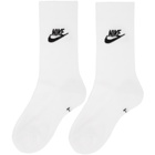 Nike Three-Pack White Everyday Essential Crew Socks