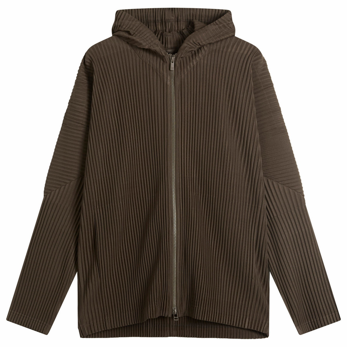 【希少】HOMME PLISSE ISSEY MIYAKEジップアップアウター Homme Plissé Issey Miyake Men's Pleated Zip Jacket in Mud