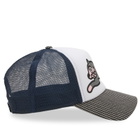 END. x ICECREAM Hickory Running Dog Trucker Cap in Navy/White 