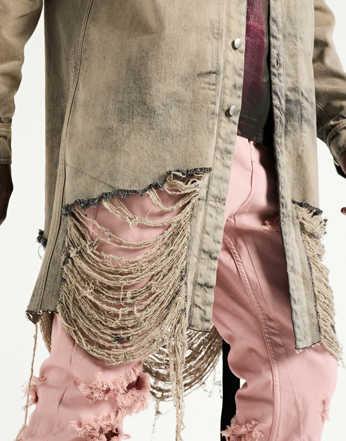 Rick Owens Mens Denim outerwear in Grey