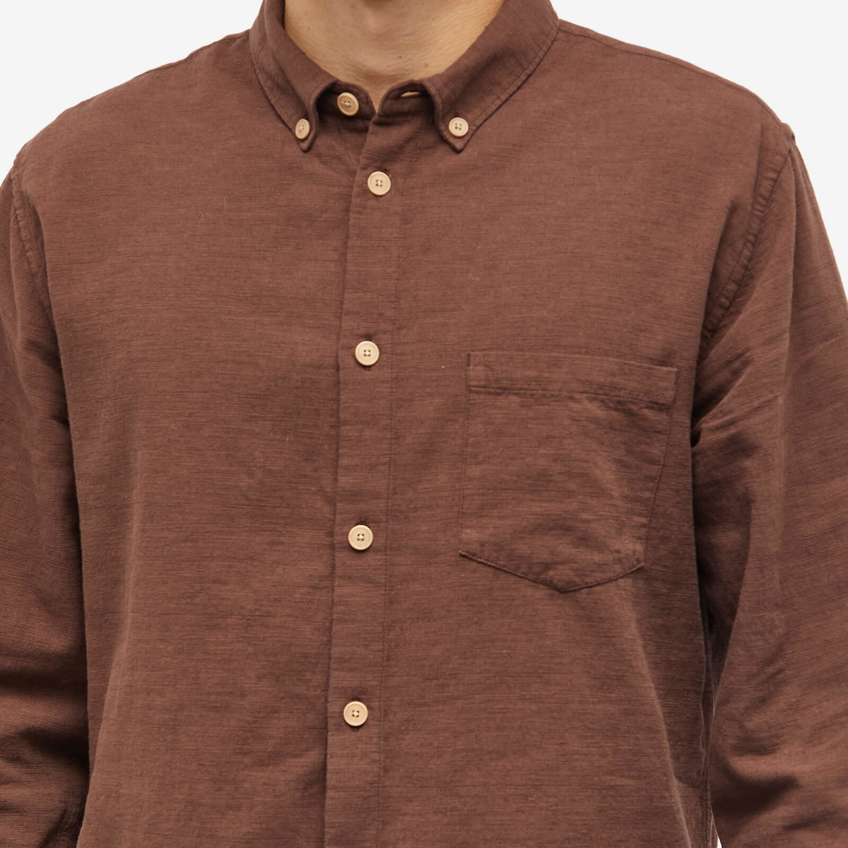 Folk Men's Relaxed Fit Shirt in Fig Texture Folk