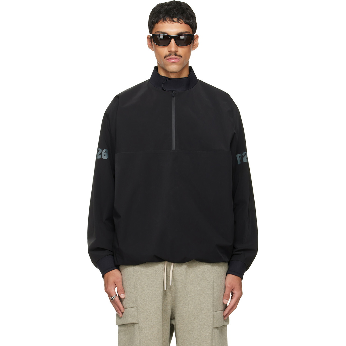 Fear of God ESSENTIALS Black Half Zip Track Jacket