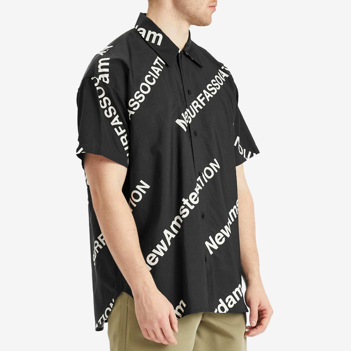 New Amsterdam Surf Association Men's Logo Printed Shirt in Black Base