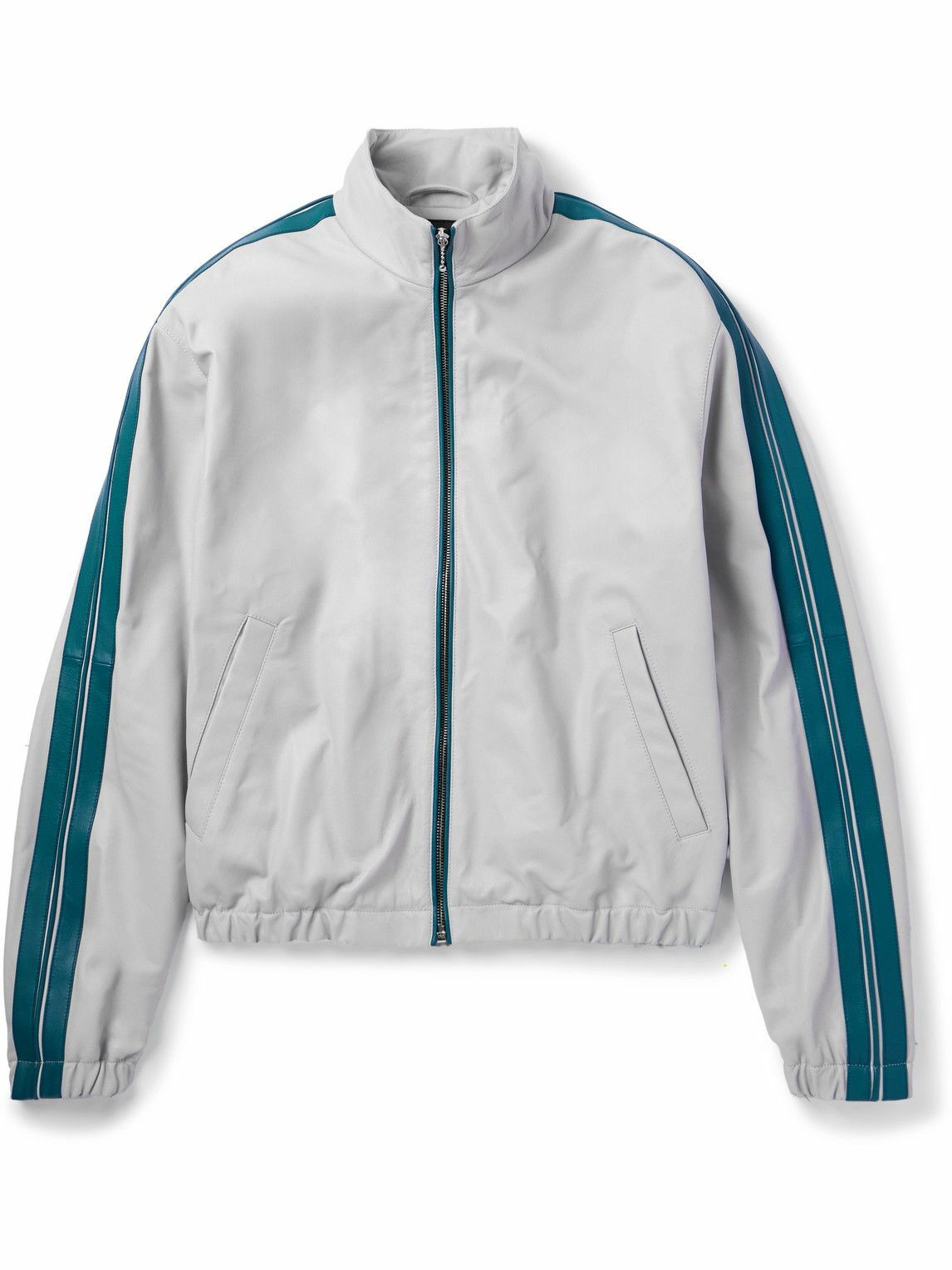 Marni - Striped Leather Track Jacket - Gray Marni
