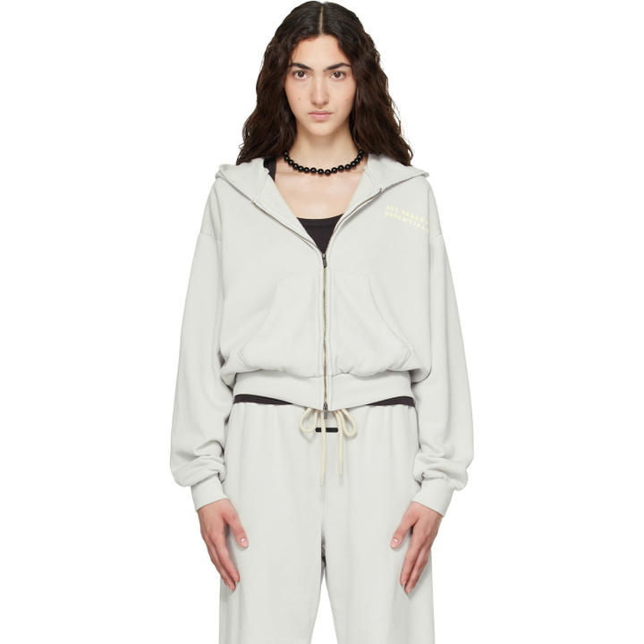 Photo: Fear of God ESSENTIALS Gray Full Zip Hoodie