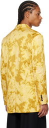 Dries Van Noten Yellow Blunt Blazer