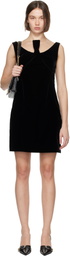Givenchy Black Velvet Bow Detail Mini Dress