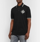 Dolce & Gabbana - Logo-Appliquéd Cotton-Piqué Polo Shirt - Black