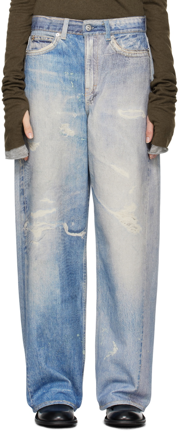 Our Legacy Blue Cotton Bootcut Jeans