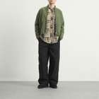 Universal Works Men's Slub Sateen Zip Liner Jacket in Olive