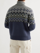 Canali - Fair Isle Wool-Blend Rollneck Sweater - Blue