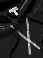 Loewe - Logo-Embroidered Cotton-Jersey Hoodie - Black