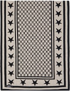 Balmain Black & Off-White Mini Monogram Stars Scarf