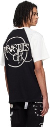DEVÁ STATES Black & Off-White Print T-Shirt