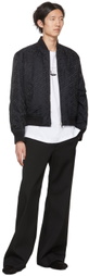 Versace Black & Navy Reversible La Greca Bomber Jacket