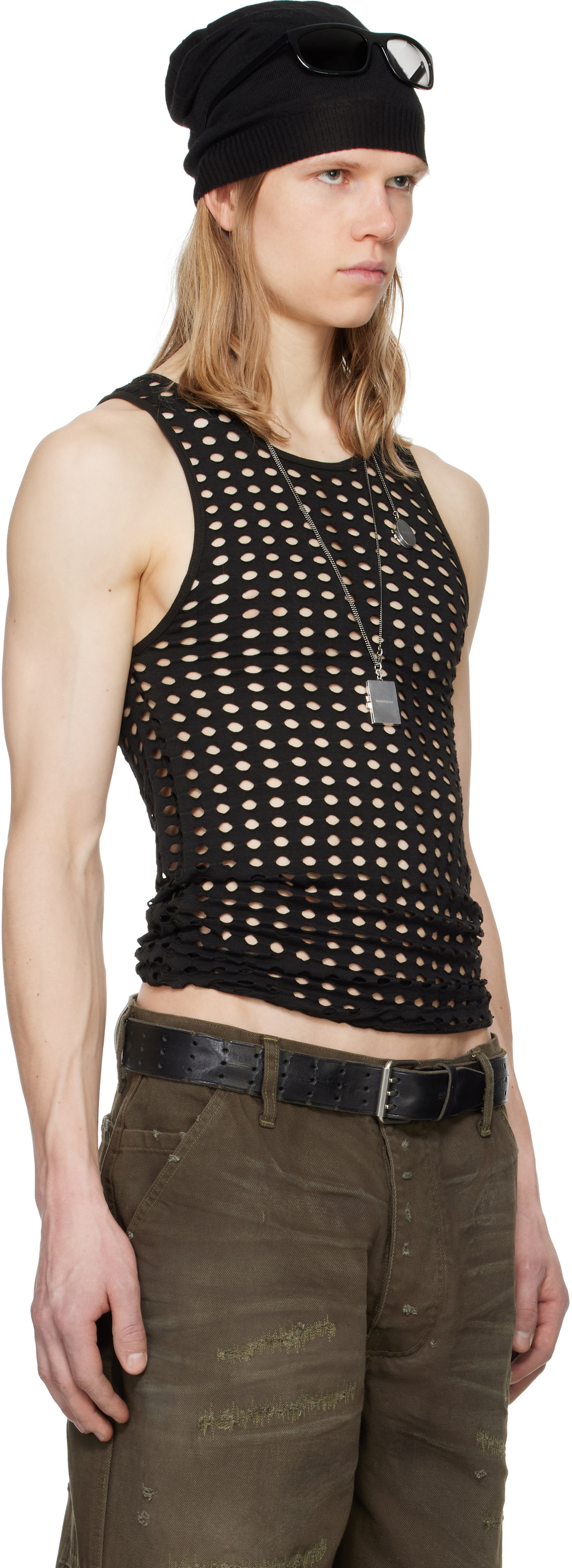 Alexander Digenova Black Laser Cut Tank top