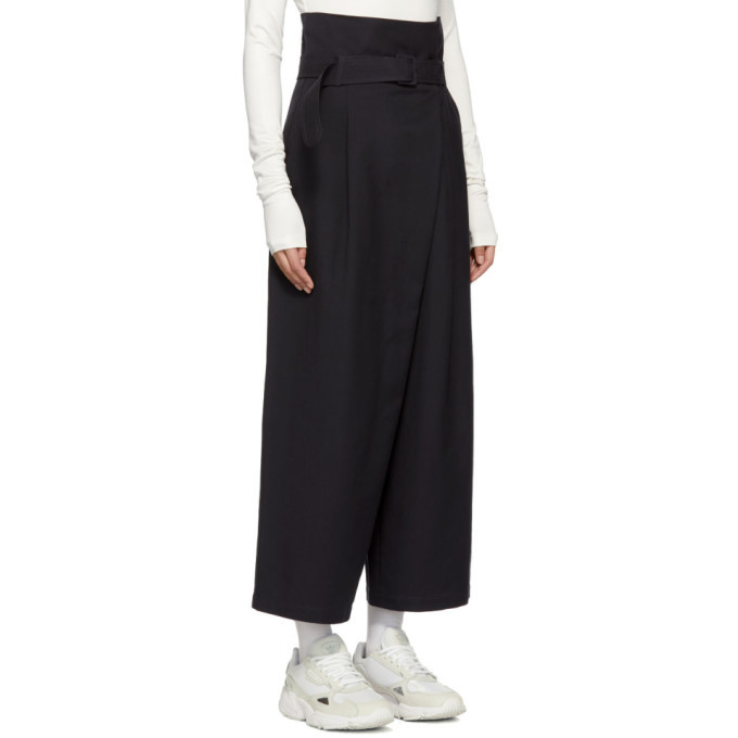 Enfold Navy Wide-Leg Trench Trousers Enfold