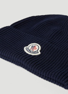 Moncler - Logo Patch Beanie Hat in Navy