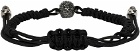 Alexander McQueen Black Pavé Skull Friendship Bracelet