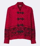 Bode Beaded Kerchief printed cotton flannel shirt