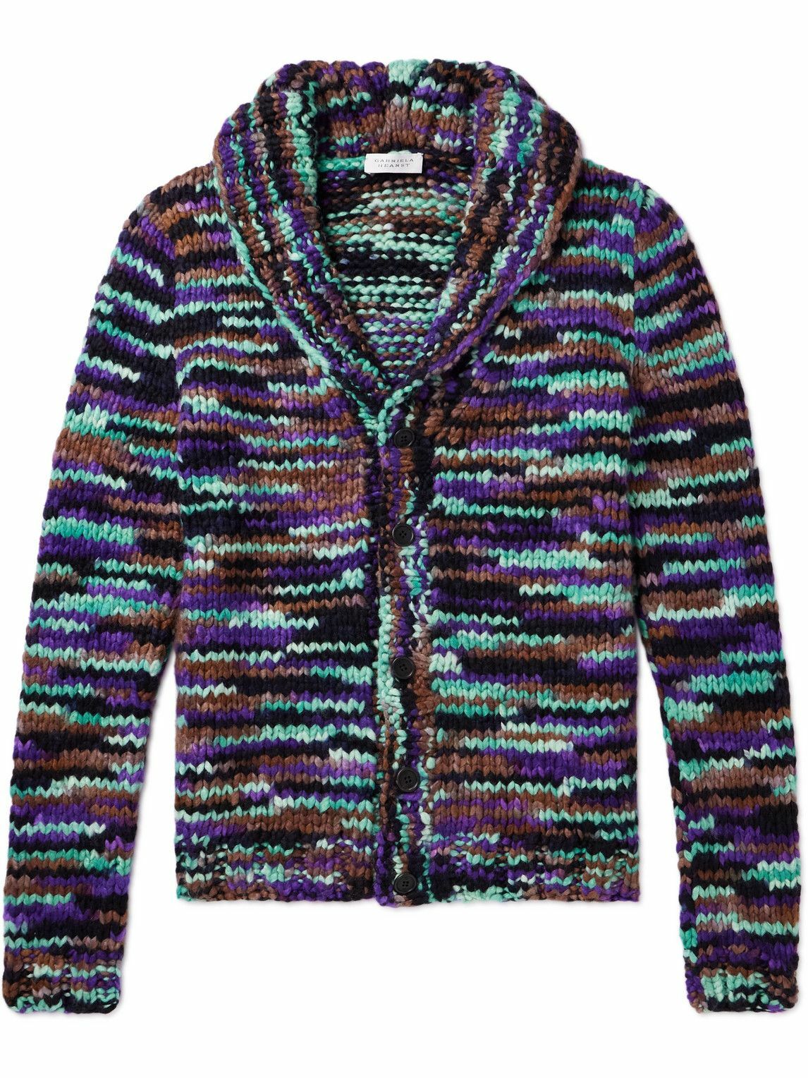 Gabriela Hearst - Casa Slim-Fit Shawl-Collar Space-Dyed Cashmere Cardigan - Blue
