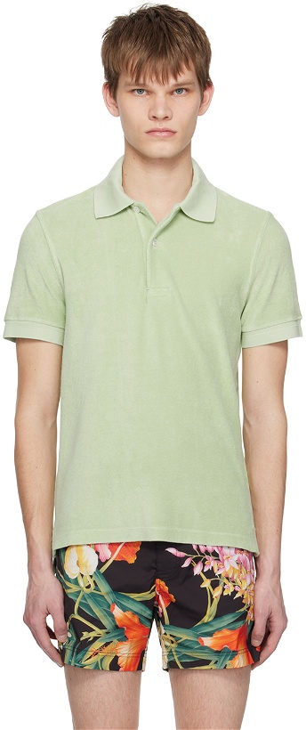 Photo: TOM FORD Green Two-Button Polo