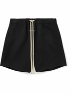 Fear of God - Eternal Logo-Flocked Wool and Cashmere-Blend Drawstring Shorts - Black