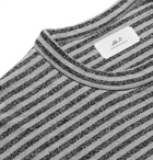 Mr P. - Striped Cotton and Wool-Blend Jersey T-Shirt - Gray