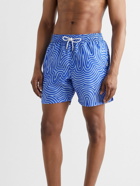 Derek Rose - Straight-Leg Mid-Length Printed Swim Shorts - Blue