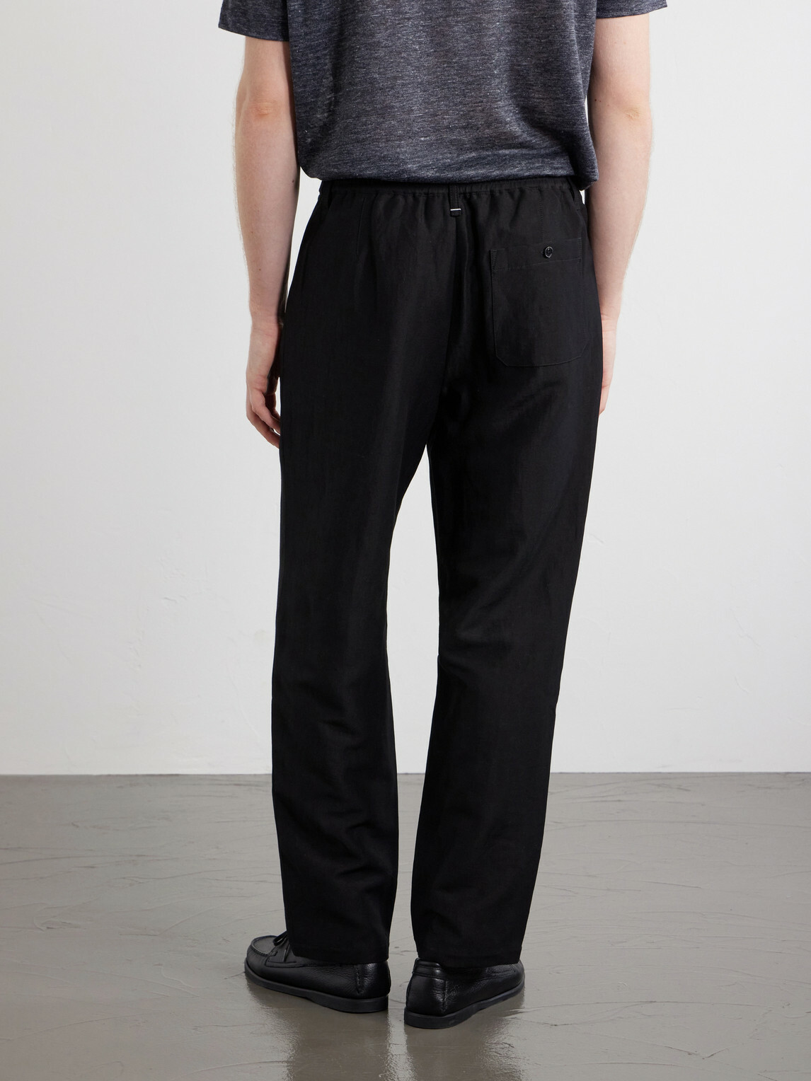 Rag & Bone - Evan Straight-Leg Wool and Linen-Blend Trousers - Black