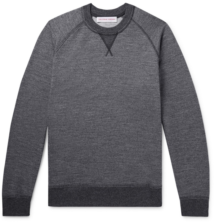 Photo: Orlebar Brown - Bryan Lux Mélange Loopback Cotton and Wool-Blend Jersey Sweatshirt - Gray