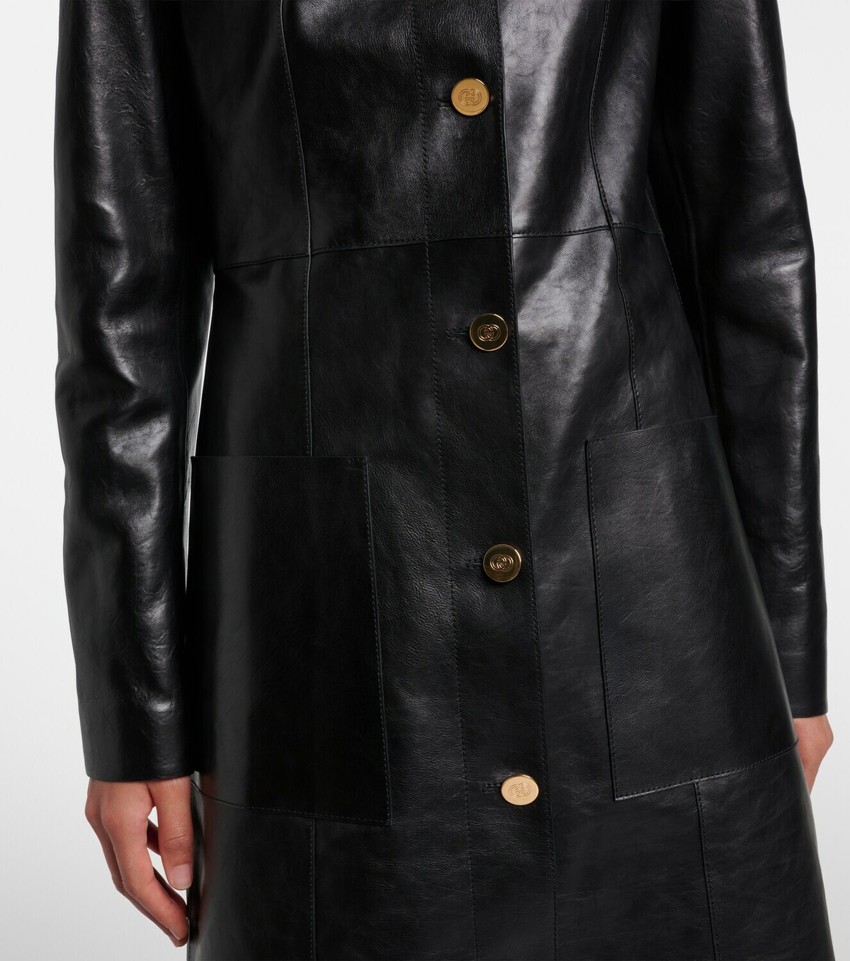 Gucci Interlocking G leather coat
