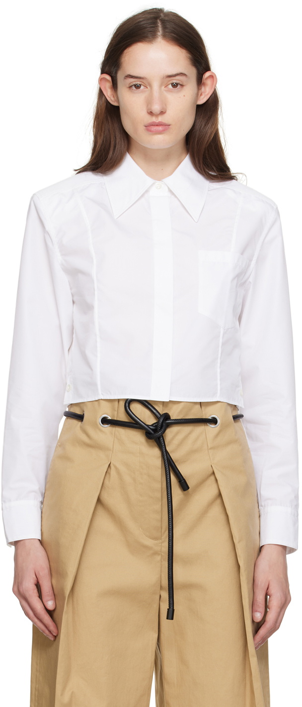 3.1 Phillip Lim White Cropped Shirt