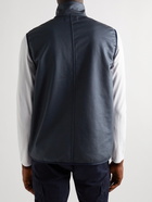 Stone Island - Logo-Appliquéd Garment-Dyed Coated-Cotton Gilet - Blue