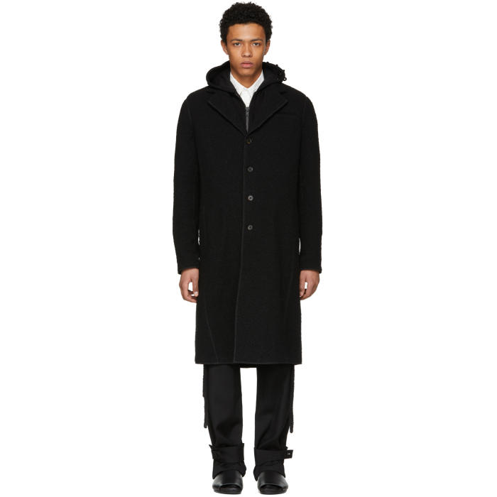 Craig Green Black Wool BouclÃ© Long Coat Craig Green