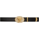 Versace Black and Gold Crystal Medusa Head Belt